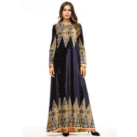 

Abayas For Women Winter Kaftan Print Bangladesh Velvet Muslim Dress Robe Dubai Turkish Islamic Clothing Y10432
