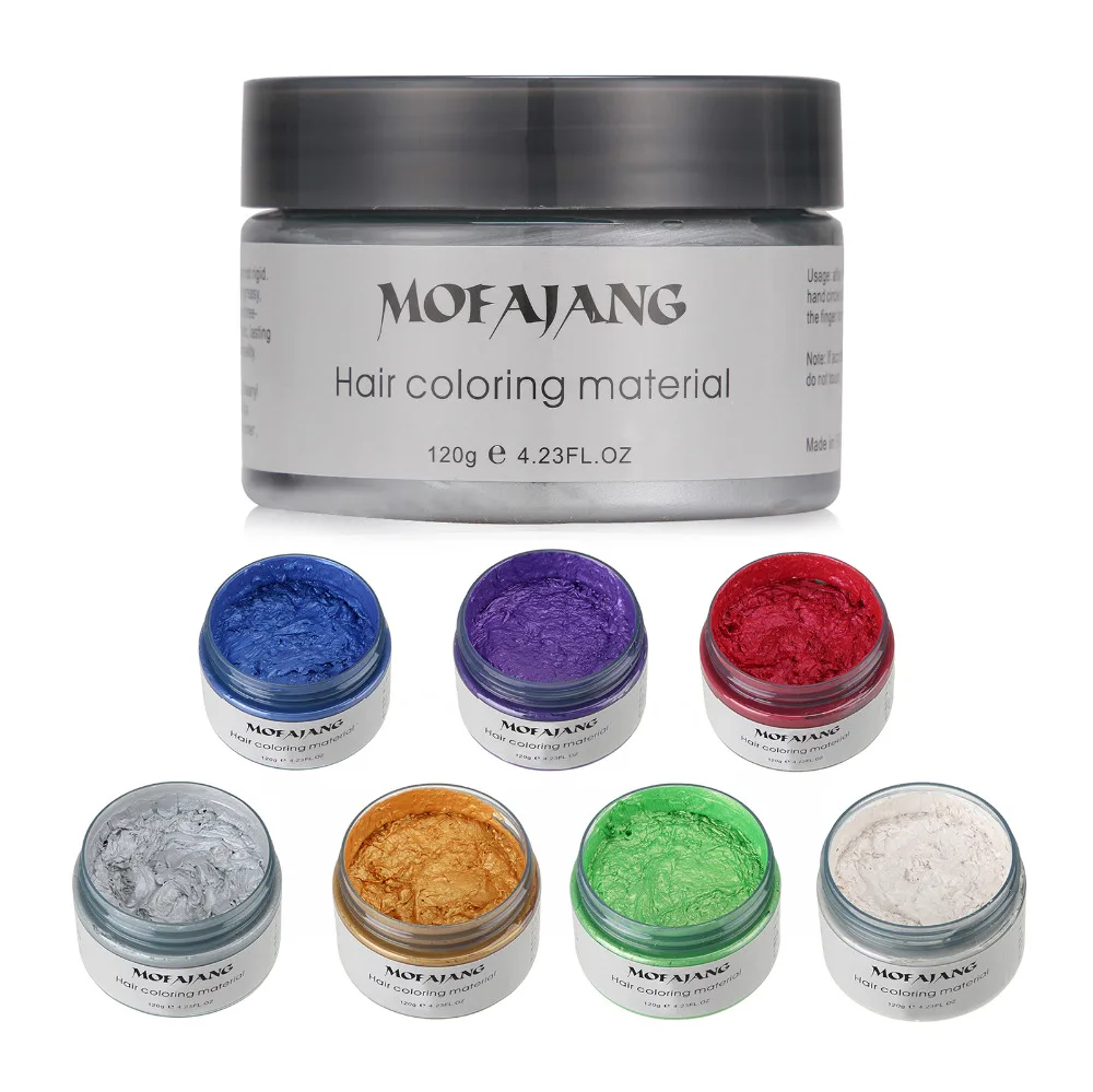 
Mofajang Create your Private Label Available Temporary Disposable Mud Black grey Hair Dye Color Wax 