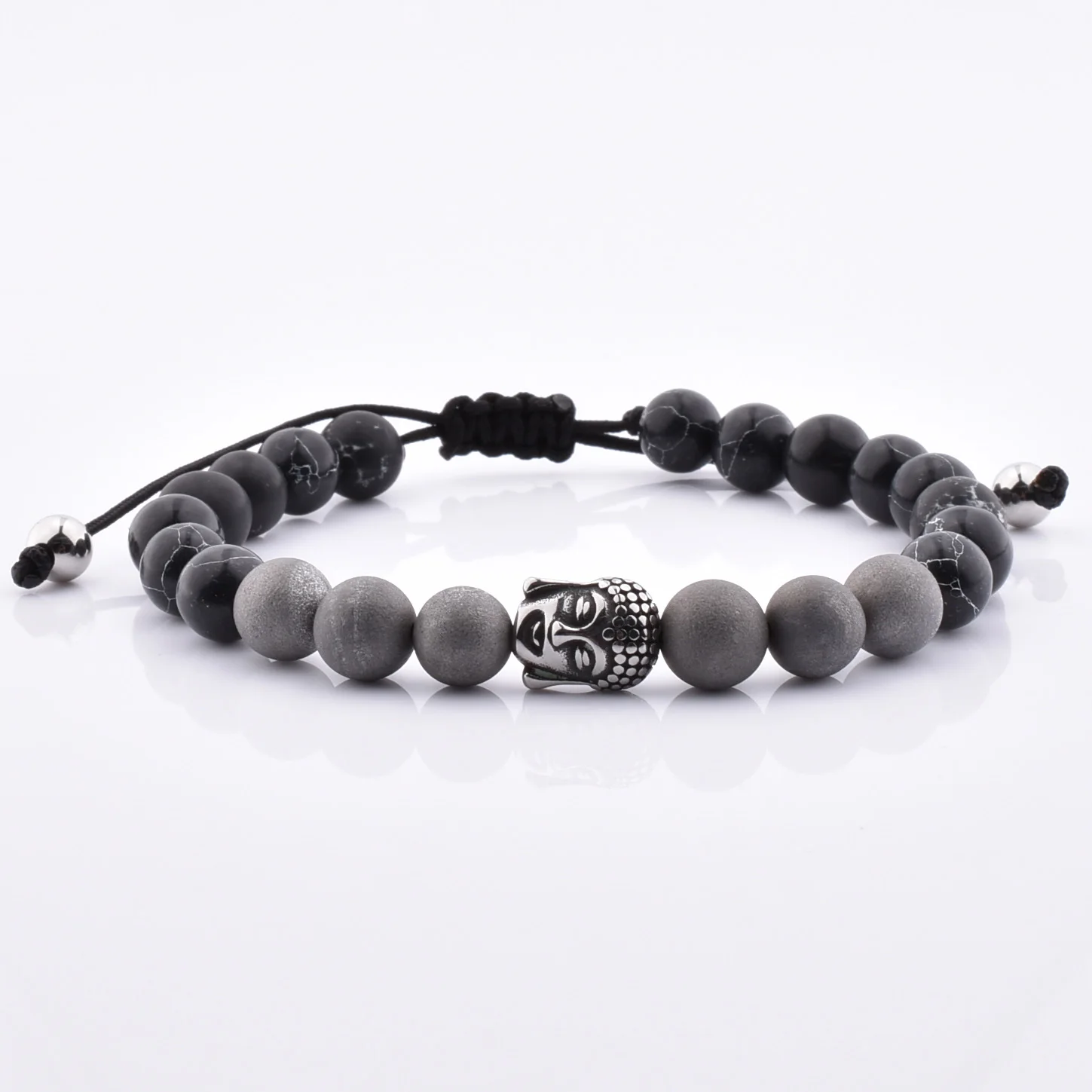 

2021 New Design Fashion Buddha Natural Stone Bracelet With Different Color Stones