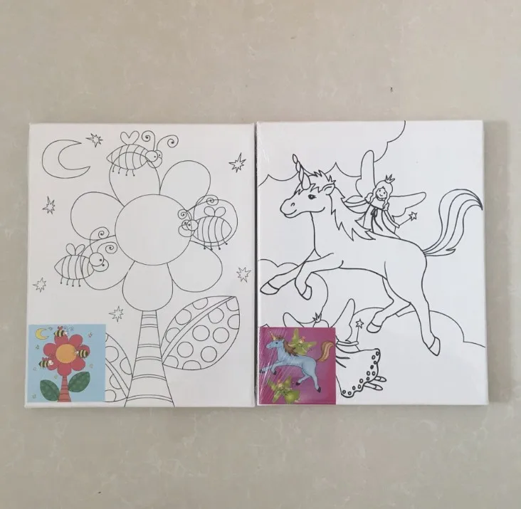 
DIY canvas painting by numbers pre printed canvas for kids 