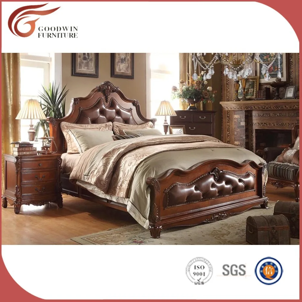 Luxe royale solide meubles de chambre à coucher en bois, classique ...