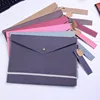 Elegant style B3 felt button file bag with wave point pattern