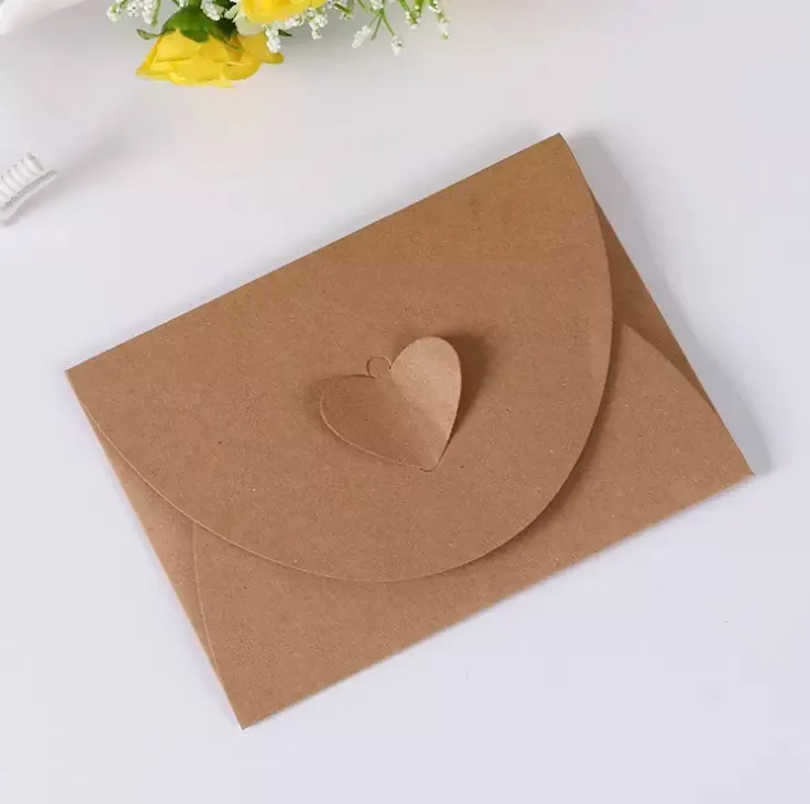 Wholesale Fancy A4 Brown Kraft Wedding Packaging Custom Paper Envelope