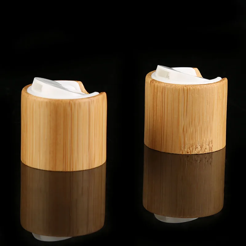 

24/410 bamboo press cap disc cap for glass bottle and plastic bottle