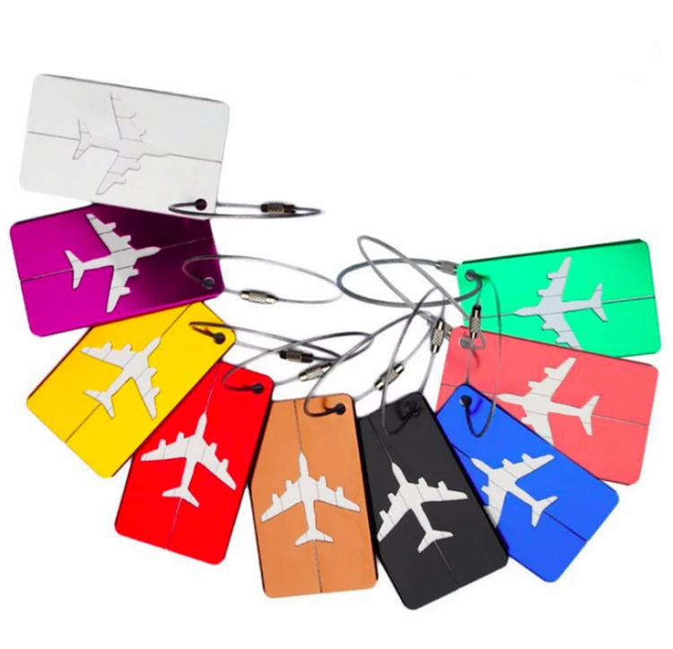 

Aluminium Alloy Metal customized travel baggage tags, Red, purple, pink, yellow, coffe, blue, black, silver