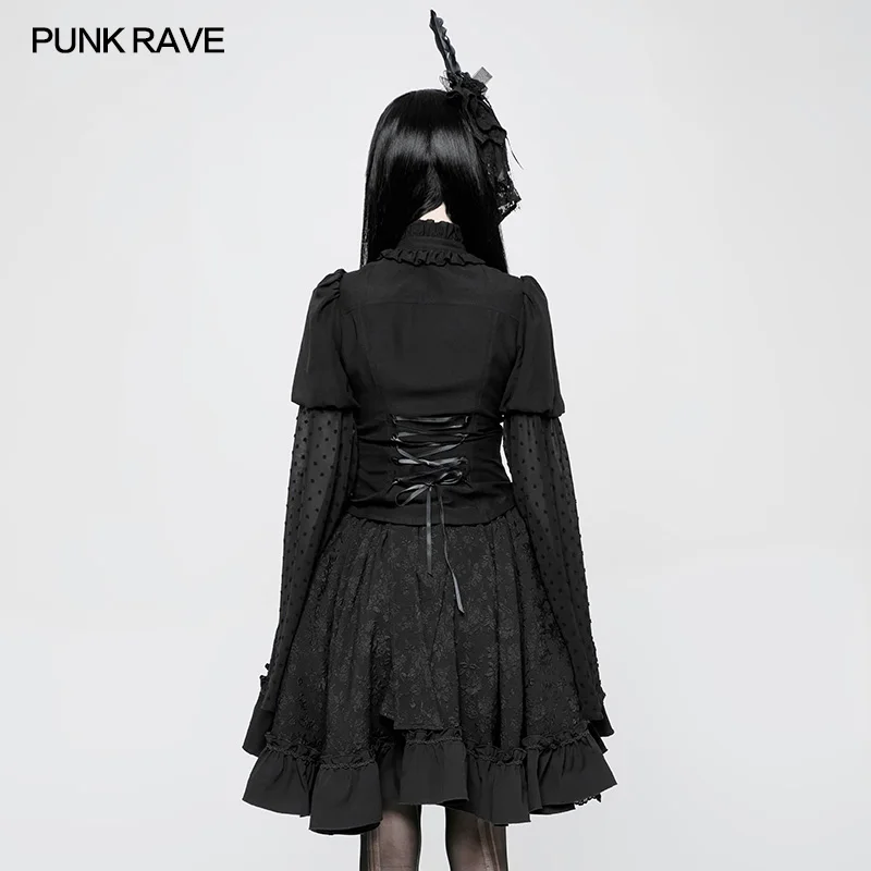 
WLY-075 PUNK RAVE Lolita Trumpet Sleeve Shirt sexy cosplay costumes for woman 