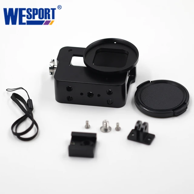 
Aluminum Alloy Housing Case Go pro Cage for Gopro Hero 7 6 5 Black Action Camera with UV Filter 