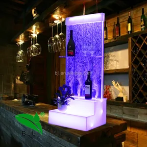 Image of LED light bubble water wine cabinet display with shelf night club bar decoration