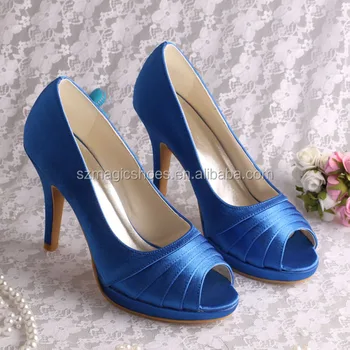 Nice Fancy Platform Shoes Wedding Blue 