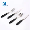 Cathylin acrylic handle korean restaurant spoon and fork cutlery flatware sets, stainless steel tableware