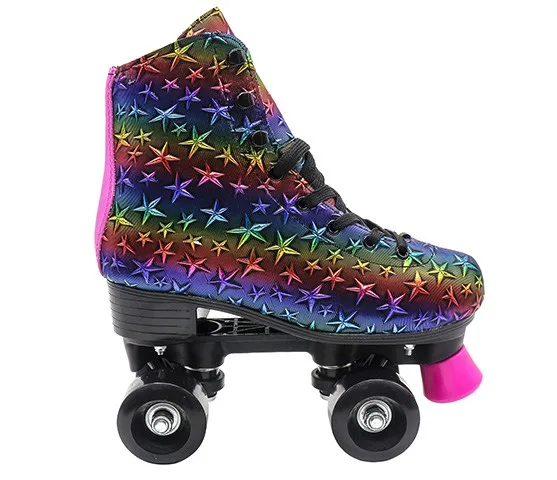 indoor and outdoor rainbow star design inline skate roller
