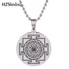 2020 Sri Yantra Mandala Sacred Geometry Printing Pendant Necklace Stainless Steel Pendants Om Meditate Chain Silver Men Jewelry