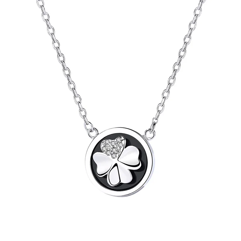 

Factory Price wholesale handmade agate diamond necklace Real White Gold Plated 925 Sterling Silver Jewelry