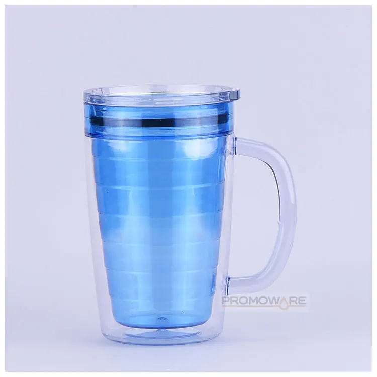 Custom Double Wall Plastic Drinking Cup Translucent As Ps 16 Oz Plastic