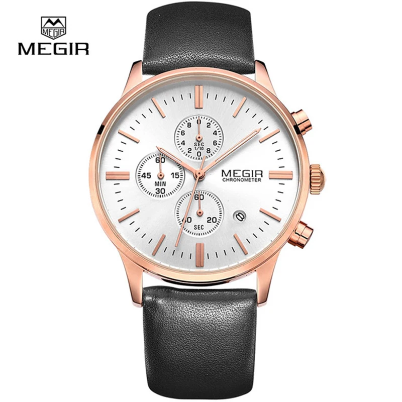 

Megir 2011G Chronograph Men's Watch Top Brand Luxury men watch Quartz Casual Sport Wrist watch Relogio Masculino