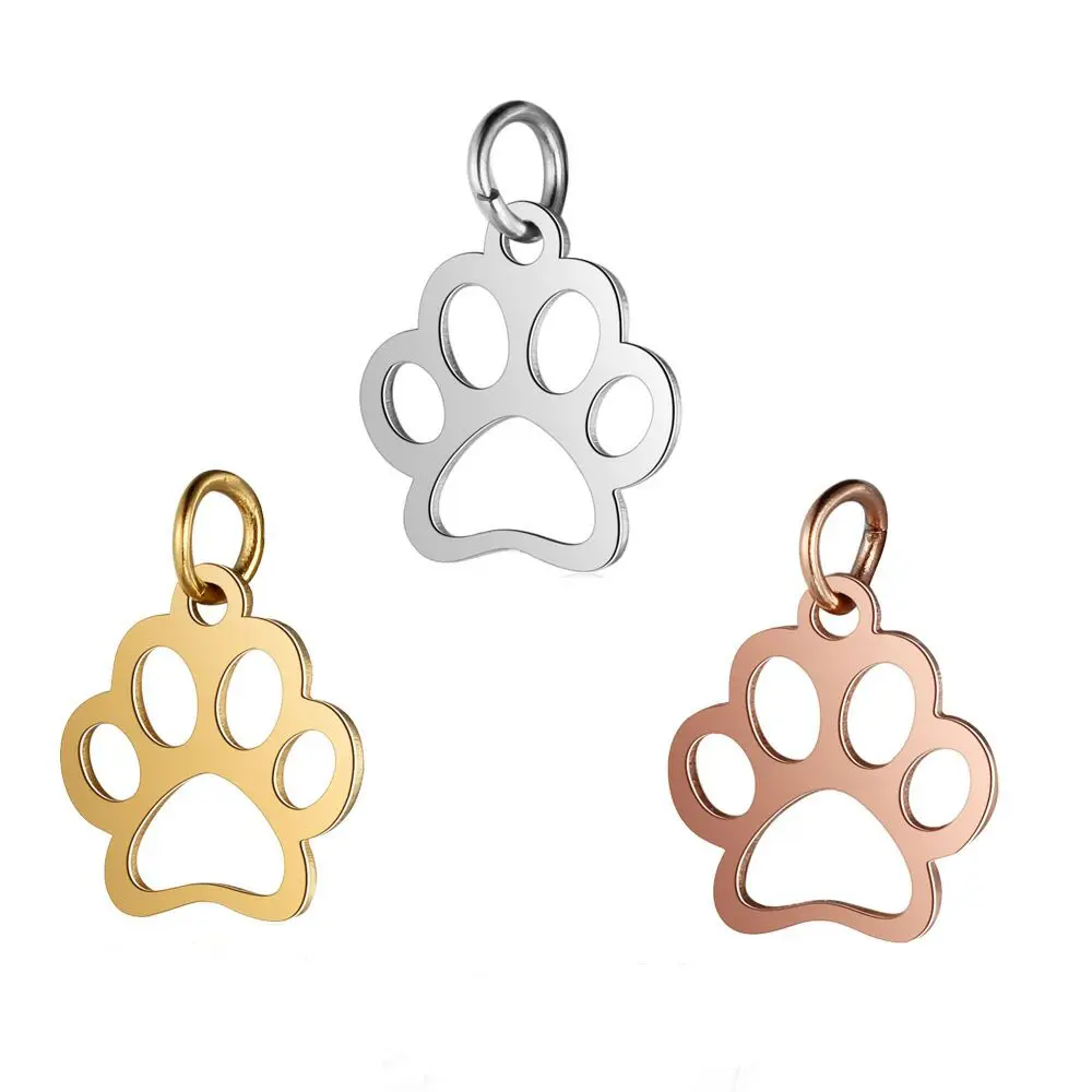 

Stainless steel pendants dog paw prints charm pendant