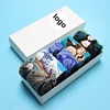 Custom gift box packing colourful art crew men socks happy