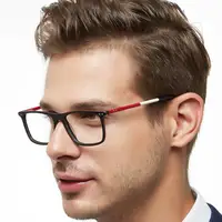 

Fashion Brand Men Patchwork Novel Design Rectangle Eye Glasses Clear Lens Optical Frames Spectacles