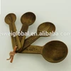 custom ODM oem FDA LFGB teakwood acacia wooden flover 1g 4 pcs measuring cup spoons set