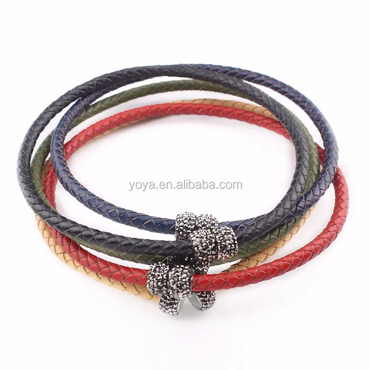 

NE2426 clearance sale ! Genuine Braided Leather Choker With Crystal, Leather Pave Magnetic Choker Jewelry for Women, Red,black,green,brown,tan,lan,etc