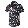 Mens Beach Hawaiian Shirt Tropical Summer Short Sleeve Shirt Men Brand Clothing Casual Loose Cotton Button Down Shirts Plus Size