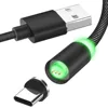New Led 3 In 1 Magnet Data Sync Transfer 3A Fast Charging Cable Magnetic Braided Usb Cable