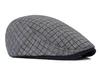 Fashion Custom Grid Fabric Hat Beret Caps good quality men cap Hat/Cap