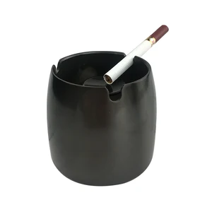 Image of New outdoor windproof Black Stainless Steel Cigarette Ash tray