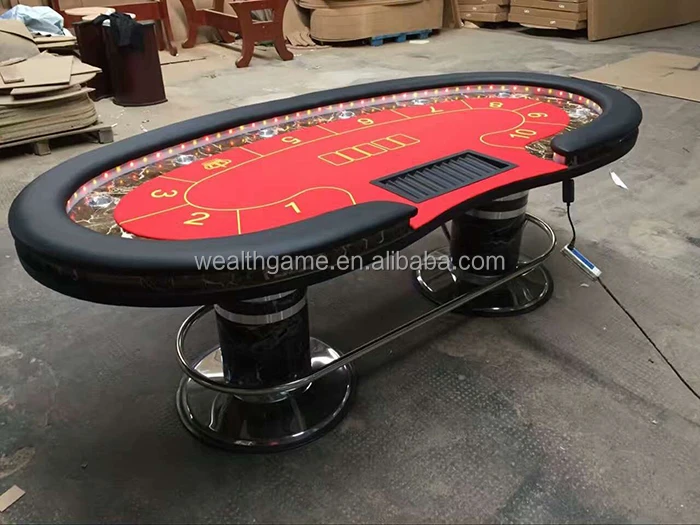 Rustic poker table with led lights