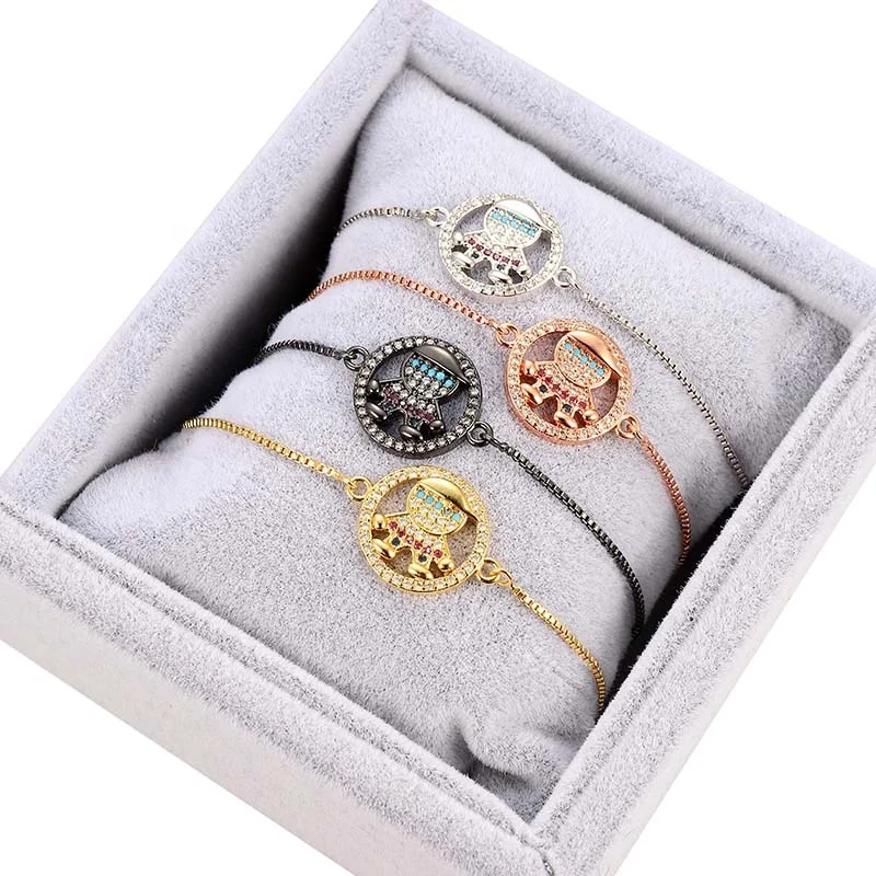 

New womens gold custom Boy charm accessories handmade adjustable bracelets Copper bangles