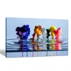 Abstract Smoke Canvas Wall Art/water Reflection Canvas Print/colorful Splash Wall Art