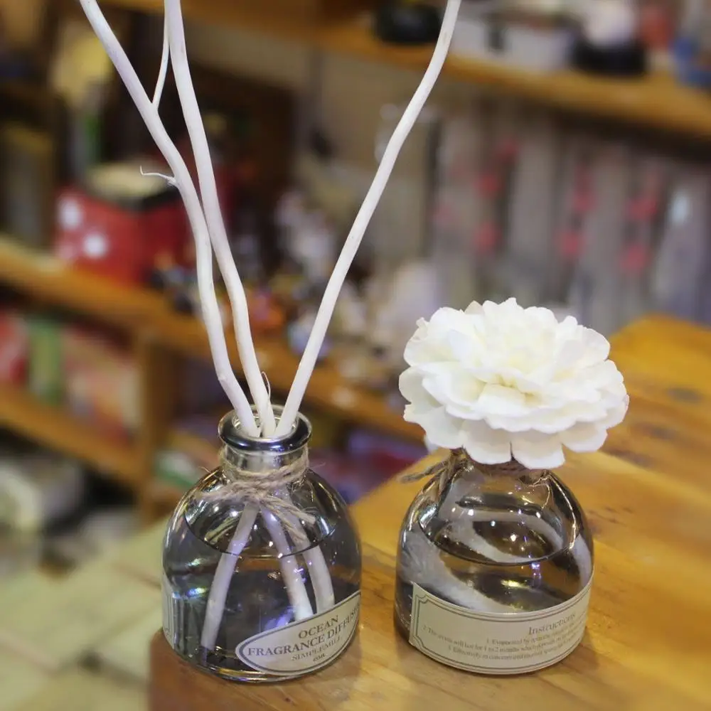 Decorative Sola Wood Flower Glass Reed Diffuser Perfume Bottle Buy