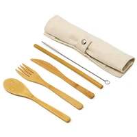 

High Quality Durable Hard Handle Zero Waste Organic Plants Bamboo Cutlery Kit