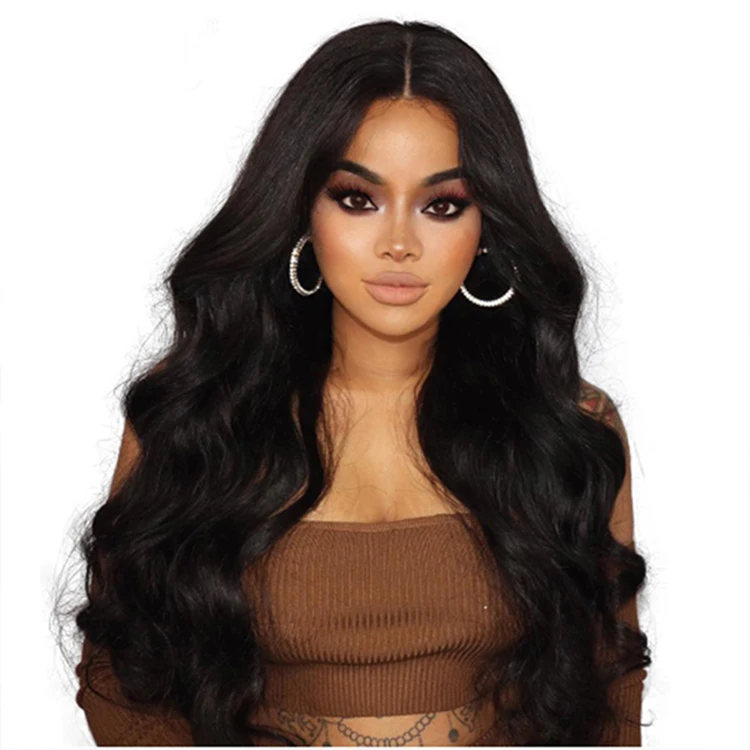 

ships in 24 hours Bleached Knots Pre Plucked Hairline Elastic Band Body Wave brazilian hair wigs for black women, Natural color