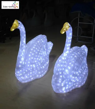 Cheap Christmas Lighted Down Goose Figurines For Outdoor