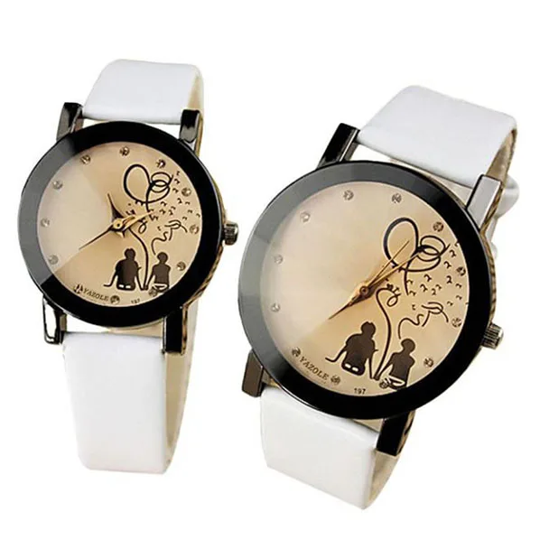 

New Fashion 1 Pair Woman Man Watch PU Leather Belt Watches Casual Couples Watches Relogio Feminino Clock Relogios Feminino