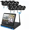 8CH CCTV Waterproof LCD monitor home security Wireless IP Camera Wifi Nvr system