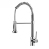 Fapully Contemporary Spring Pull-down Faucet,Single Handle Kitchen Sink Faucet with 2 Function Sprayer, Brushed Nickle Faucet