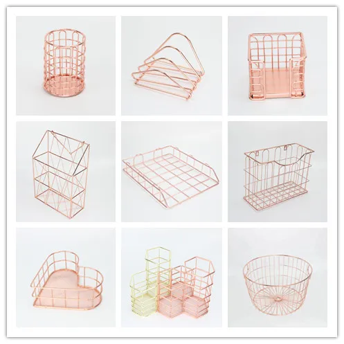 rose gold makeup holder