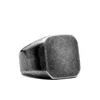 Vintage jewelry wholesale fashion men and women titanium steel plain ancient silver square ring