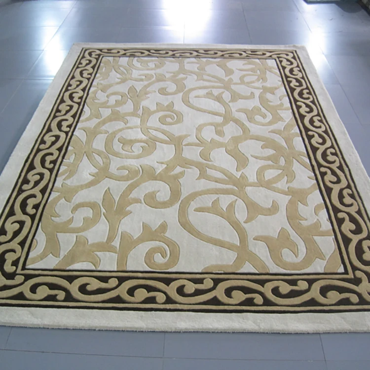 Merika Luxury Chinese Carved Wool Customized Pattern And Size Living Room Handmade Rug