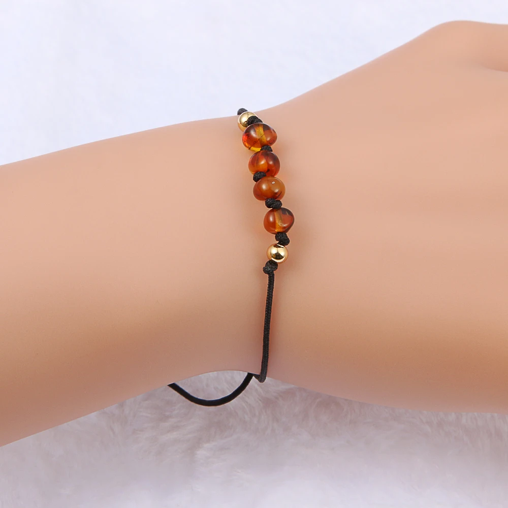 

popular jewelry gifts Baltic natural amber beads string custom rope bracelet for baby and women, N/a