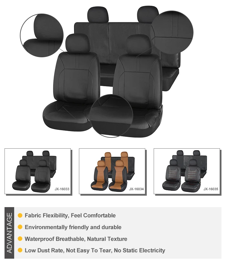 Professional Heat Resistant Leather Interior  Car Seat Covers