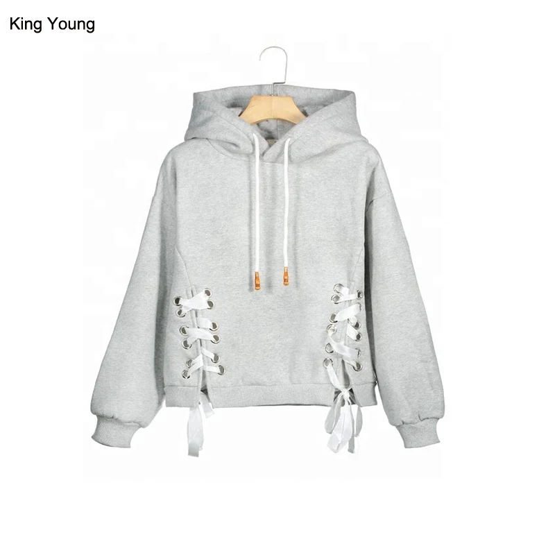 lace up drawstring hoodie