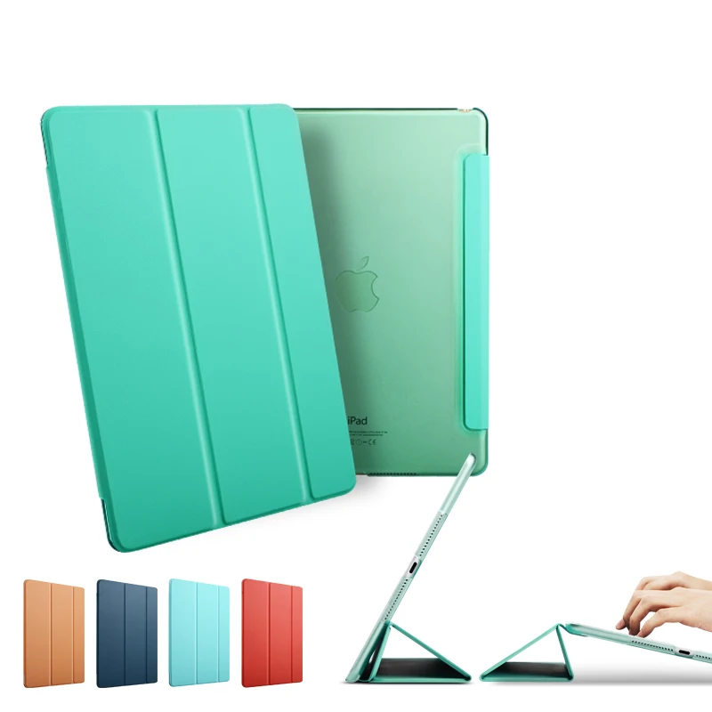 

Trifold tablet leather case Low price Joy colors Ultra slim design for iPad air 1for iPad air 2 for new iPad, Kinds of color available in stock