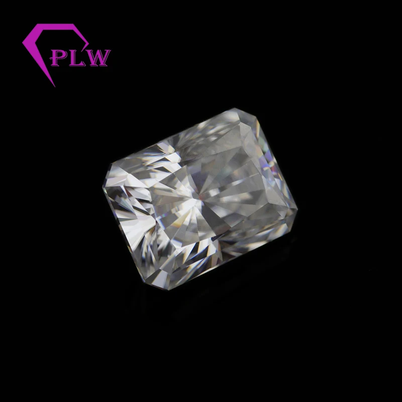 

factory directly 8x10mm def colorless 4 carat radiant cut moissanite lab created, White,pink,green,champagne