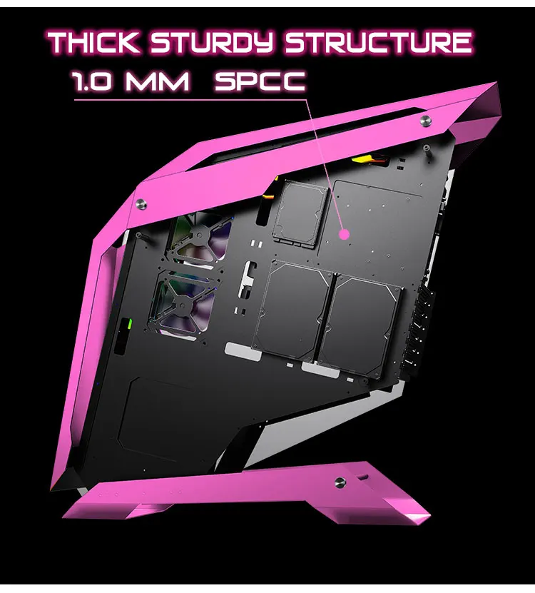 Powercase Hot Selling ATX  gaming case New Design Amazing Cougar Conqueror Tower Desktop Pc Computer Case Gaming Pc Case