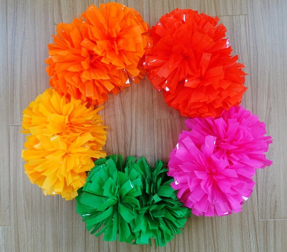 
neon green cheerleading pom poms 