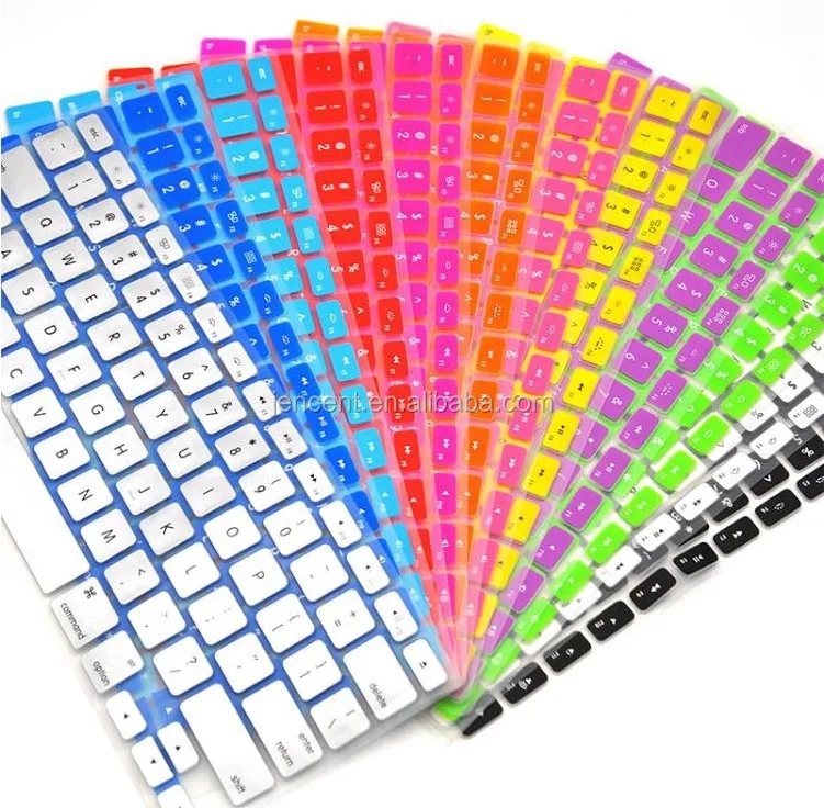 

Silicone Waterproof laptop Keyboard Cover Protector film for MacBook Air pro 11 12 13 15 17 inch all keyboard cover case film, Black, blue, clear, gray, green, multi, pink, purple, red, wihte
