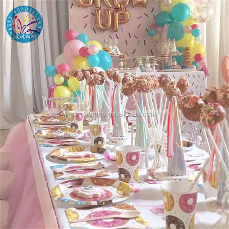 Kids Birthday Party Decor Burger Icecream Candy Doughnut Balloon Donut